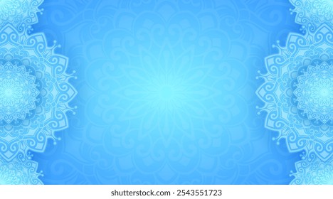 Blue mandala background  transparent ornament