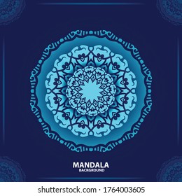 blauer Mandala-Hintergrund, Vektorgrafik