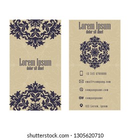 Blue mandala Corporate business or visiting card, professional designer. Vector abstract creative business cards.