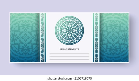 Blue mandala decorative card template