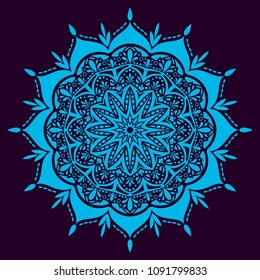 Blue Mandala Design Art