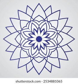 a blue mandala design in gray background