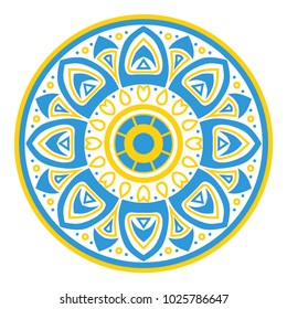 The blue mandala, the fifth human chakra. Yoga, meditation.