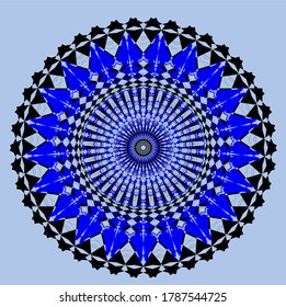 the blue mandala flower which has one hundred ninety-four petals and seven matching circles the blue mandala flower which has one hundred ninety-four petals and seven matching circles