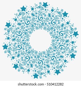 Blue mandala. Greeting card. Mandala shows on a white background. Bright pink mandala for congratulations and celebrations!
