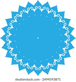Blue mandala on a white background. Oriental pattern, vector illustration.