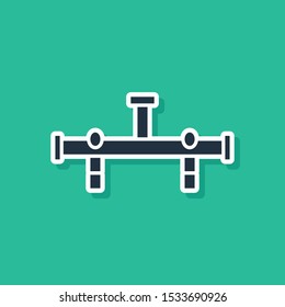 Blue Manifold icon isolated on green background.  Vector Illustration