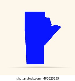 Blue Manitoba Map Illustration