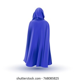 Blue mantle, cloak, cape. Vector illustration.