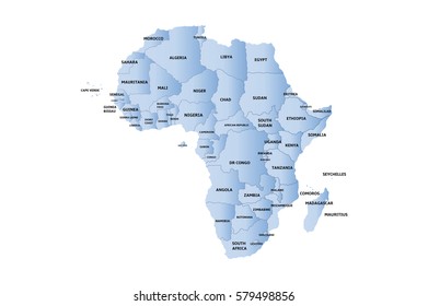 blue map of africa