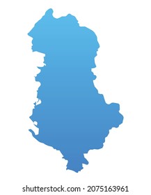 Blue map of Albania.Vector illustration for infographic and marketing projects.