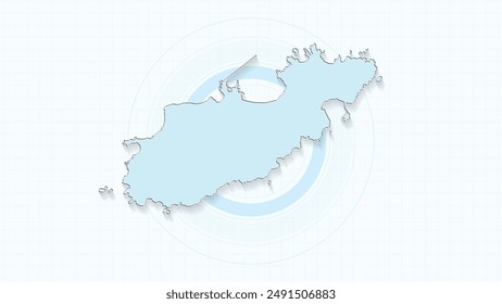 Blue Map of Alderney, Alderney map with borders of the states, country high detailed illustration map.