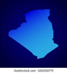 Blue map of algeria