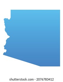 Blue map of Arizona.Vector illustration for infographic and marketing projects.