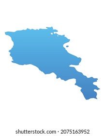 Blue map of Armenia.Vector illustration for infographic and marketing projects.