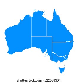 Blue map of australia