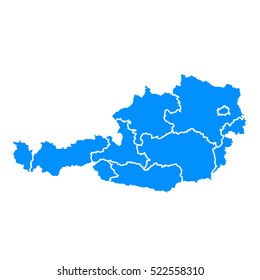 Blue map of austria