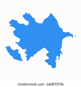 blue map of Azerbaijan
