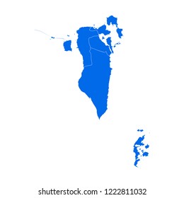 Blue map of Bahrain