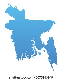 Blue map of Bangladesh.Vector illustration for infographic and marketing projects.