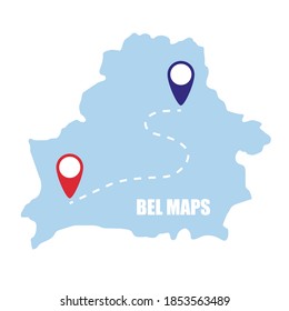 Blue Map Belarus Vector Illustration Stock Vector (Royalty Free ...