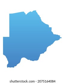 Blue map of Botswana.Vector illustration for infographic and marketing projects.
