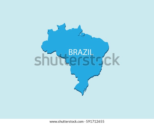 Blue Map Brazil On Blue Background Stock Vector (Royalty Free) 591712655