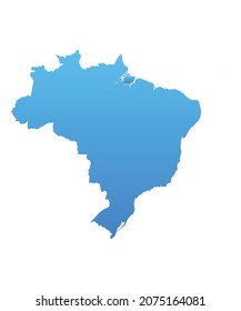 Blue map of Brazil.Vector illustration for infographic and marketing projects.