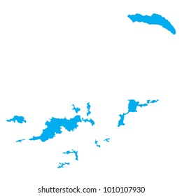 Blue map of British Virgin Islands