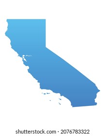 Blue map of California.Vector illustration for infographic and marketing projects.