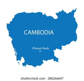 blue map of Cambodia