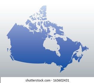 blue map of Canada