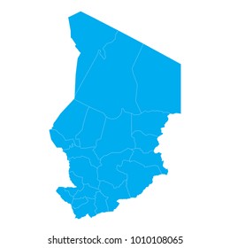 Blue map of Chad