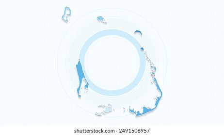 Blue Map of Cocos Islands, Cocos Islands map with borders of the states, country high detailed illustration map.