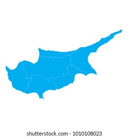 Blue map of Cyprus
