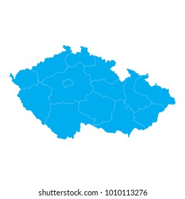 Blue map of Czech Republic