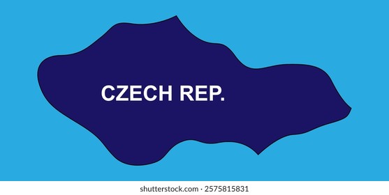 blue map of czech republic vector illustration