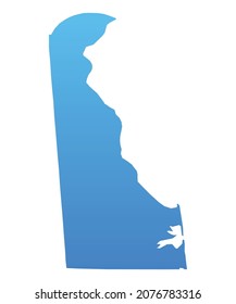 Blue map of Delaware.Vector illustration for infographic and marketing projects.