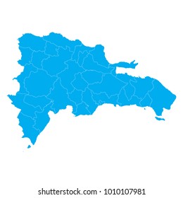 Blue map of Dominican Republic