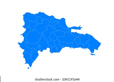 Blue map of dominican Republic