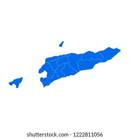 Blue map of East Timor