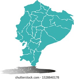 Blue map of Ecuado on white background.