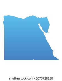 Blue map of Egypt.Vector illustration for infographic and marketing projects.