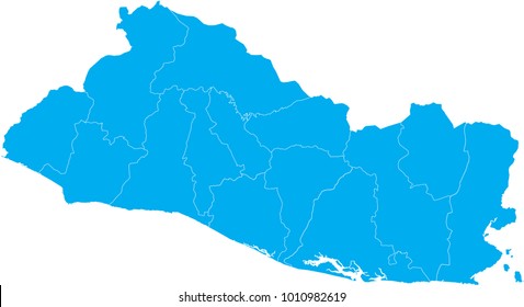 Blue map of El Salvador
