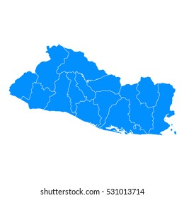 Blue map of el Salvador