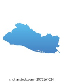 Blue map of El Salvador.Vector illustration for infographic and marketing projects.