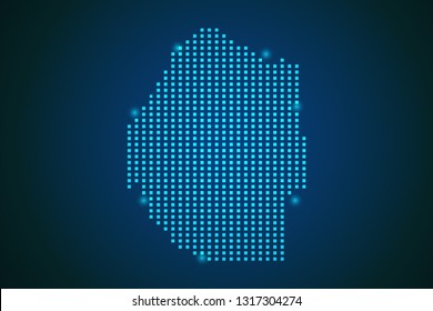 Blue map of Eswatini - Eswatini polka dots on dark background symbol for your web site design map logo, app, ui, travel vector eps10.