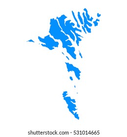 Blue map of faroe Islands