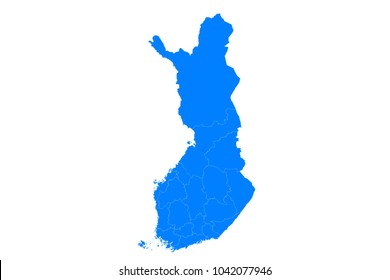 Blue map of finland