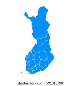 Blue map of finland